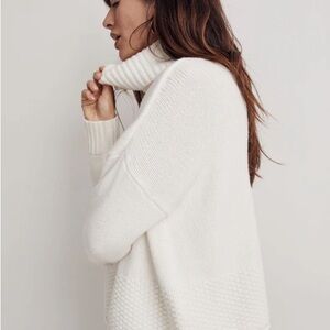 Madewell Soft White Turtleneck Sweater
